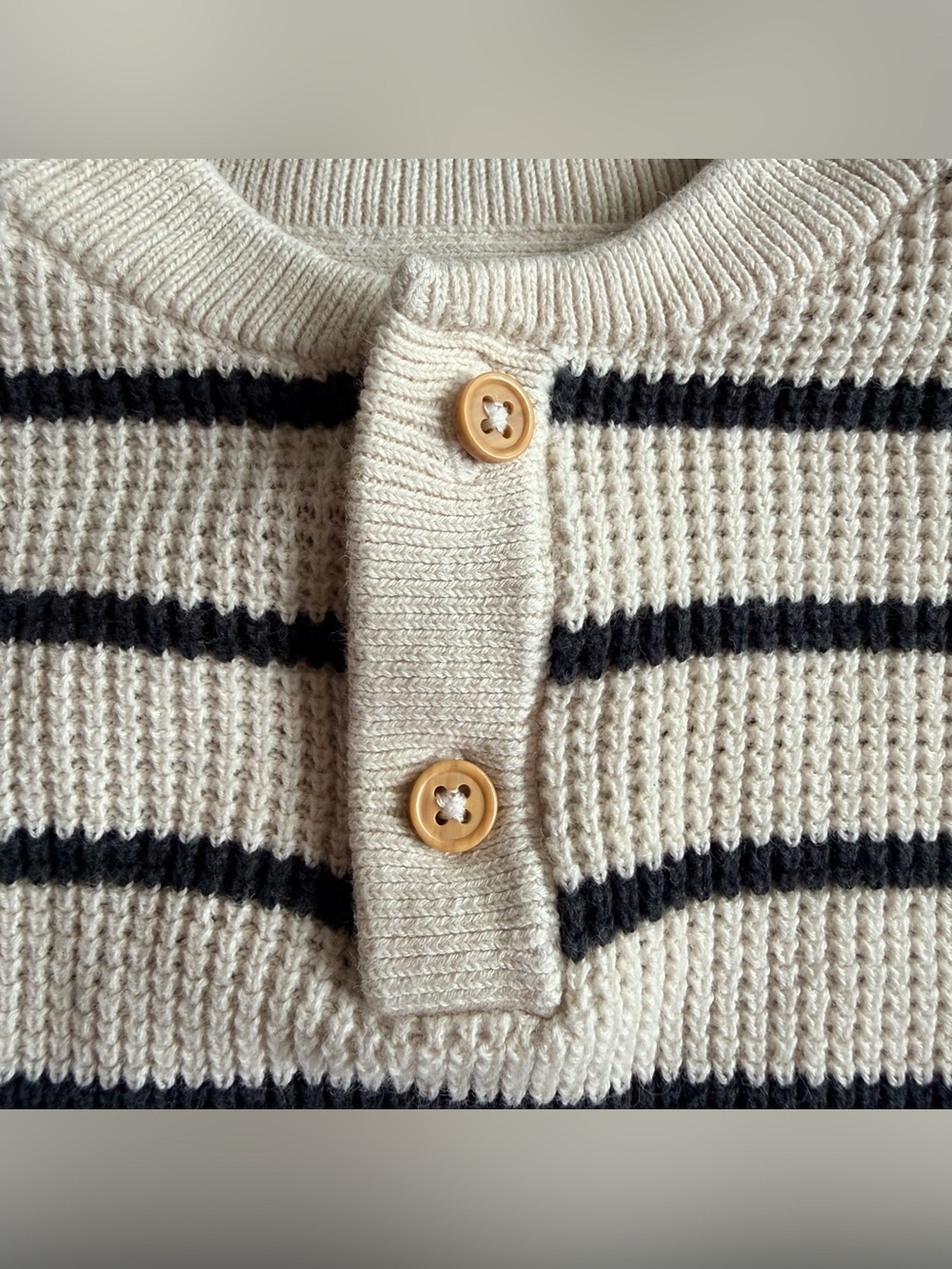 H&M Cream and Navy Striped Knit Sweater - Picture 3 of 5